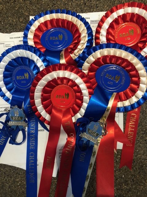 Thumbnail image for Rosettes & medals for our successful RDA Virtual Championship riders